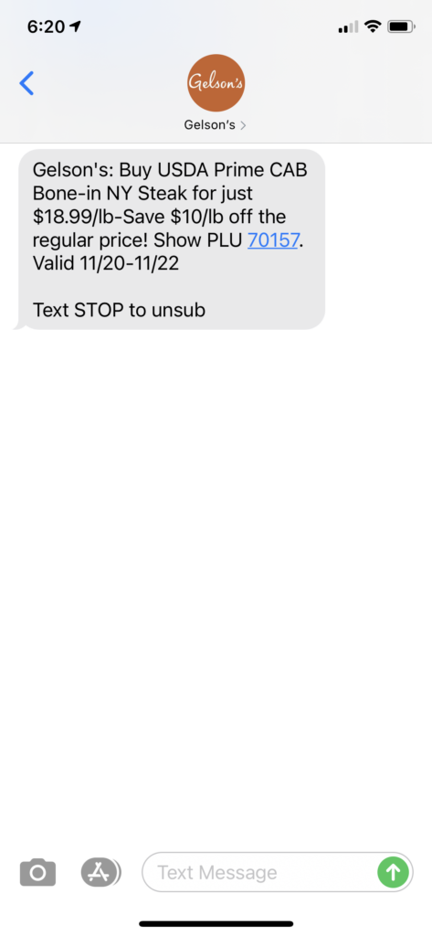 Gelson's Text Message Marketing Example - 11.20.2020.PNG