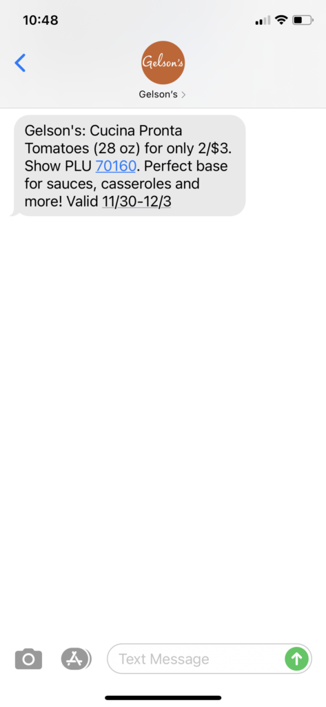 Gelson's Text Message Marketing Example - 11.30.2020.PNG