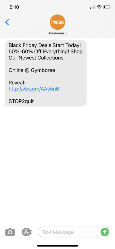 Gymboree Text Message Marketing Example - 11.17.2020.PNG
