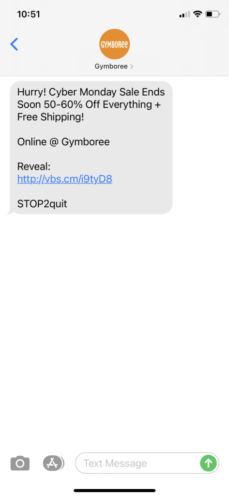 Gymboree Text Message Marketing Example - 11.30.2020.PNG