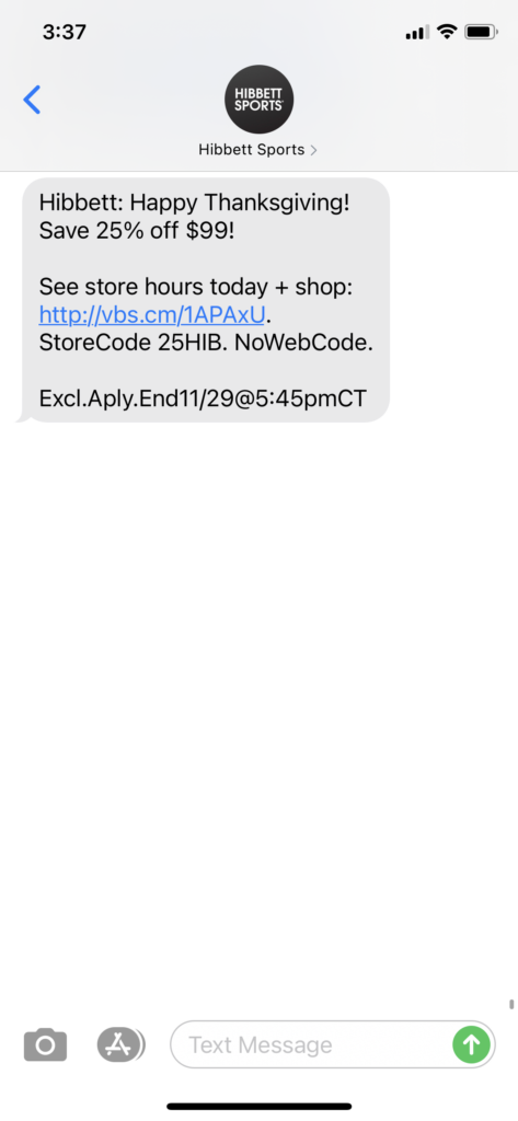 Hibbet Sports Text Message Marketing Example - 11.26.2020.PNG
