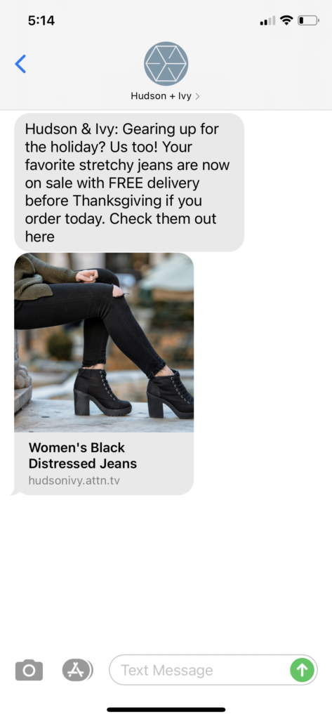 Hudson + Ivy Text Message Marketing Example - 11.17.2020.PNG