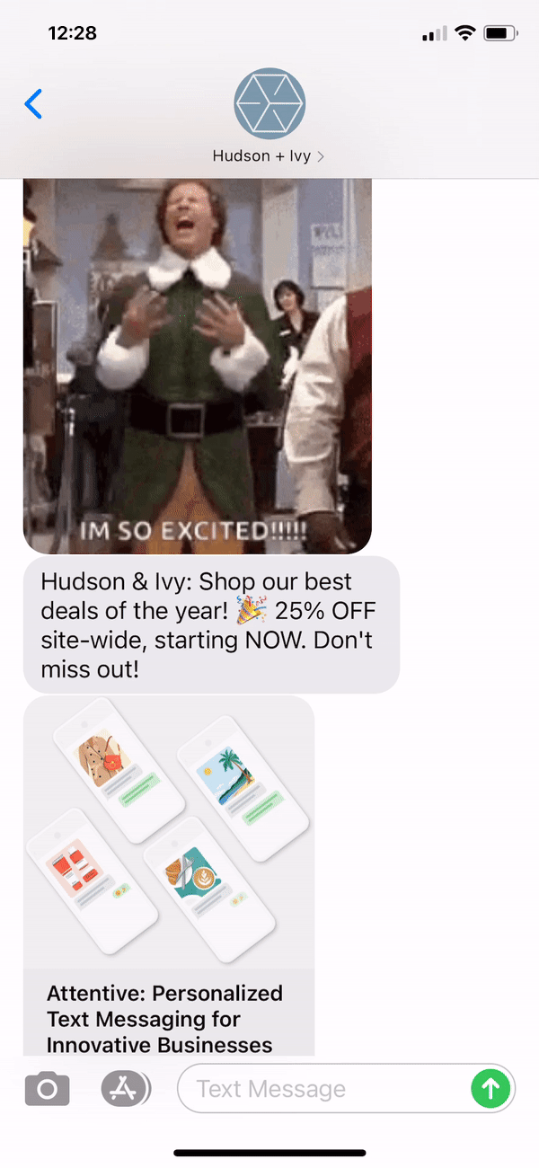 Hudson + Ivy Text Message Marketing Example - 11.27.2020.gif