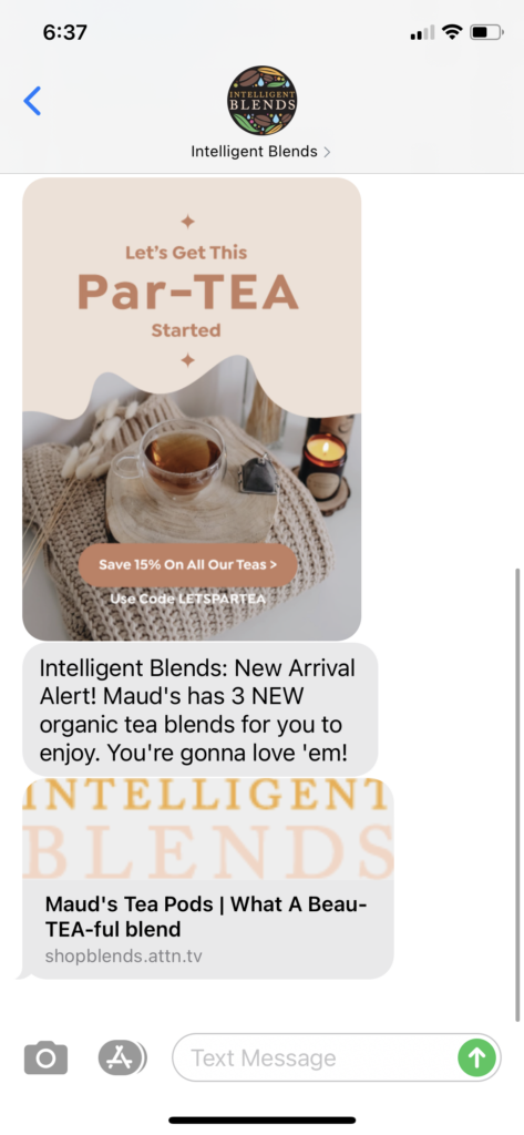 Intelligent Blends Text Message Marketing Example - 11.02.2020