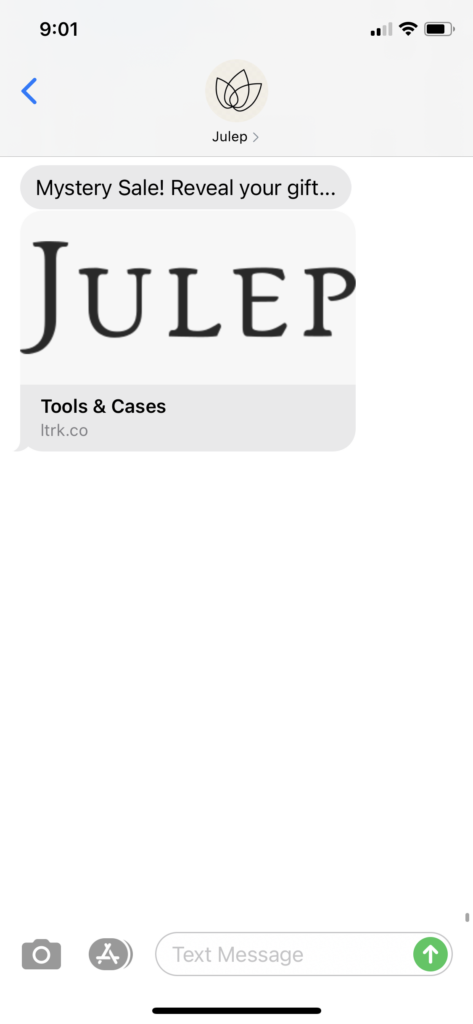 Julep Text Message Marketing Example - 11.15.2020