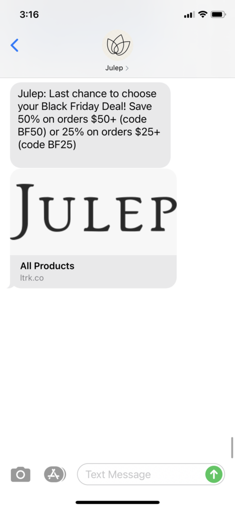 Julep Text Message Marketing Example - 11.27.2020.PNG