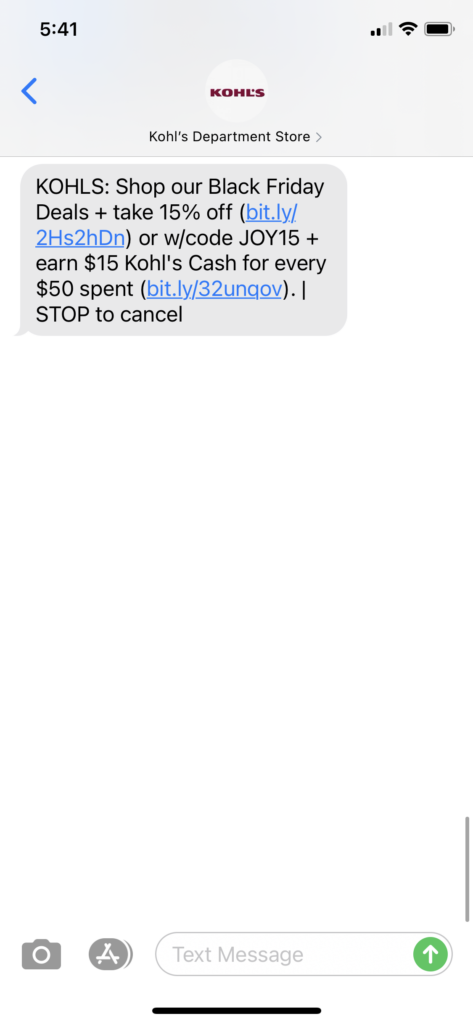 Kohl's Text Message Marketing Example - 11.22.2020.PNG