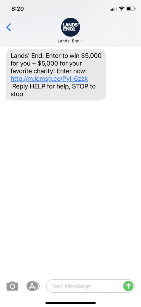 Land's End Text Message Marketing Example - 11.12.2020.PNG