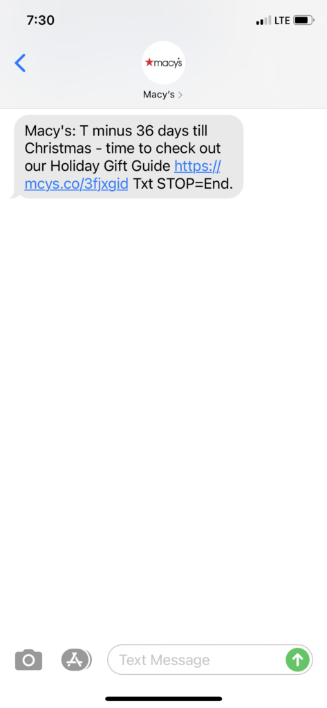 Macy's Text Message Marketing Example - 11.19.2020.PNG