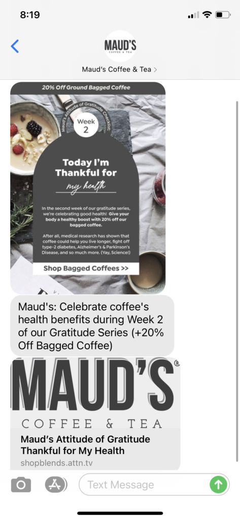 Maud's Coffee and Tea Text Message Marketing Example - 11.12.2020.PNG