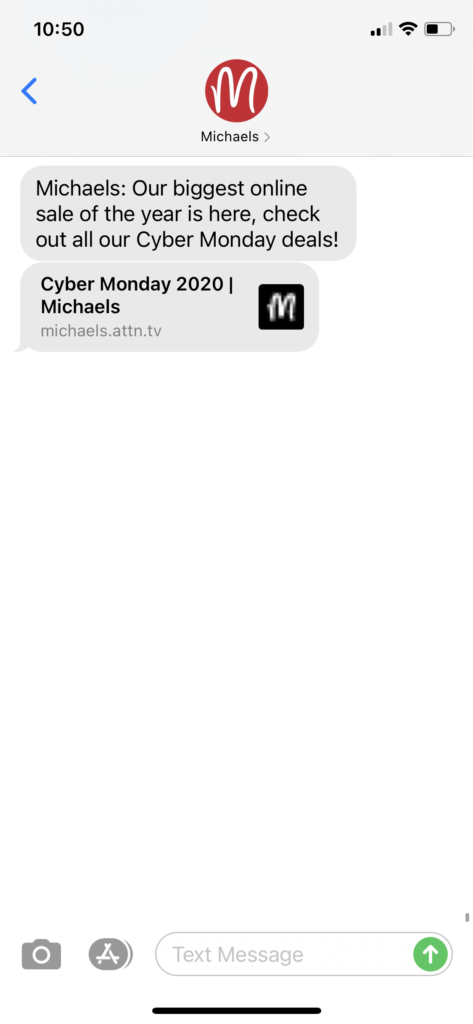 Michaels Text Message Marketing Example - 11.30.2020.PNG