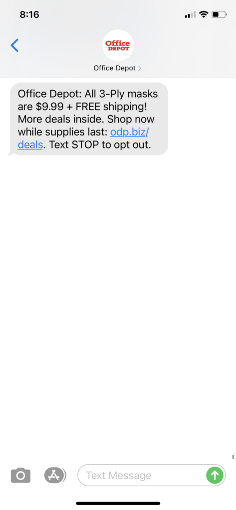 Office Depot Text Message Marketing Example - 11.12.2020.PNG
