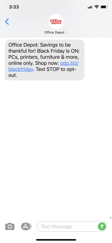 Office Depot Text Message Marketing Example - 11.26.2020.PNG