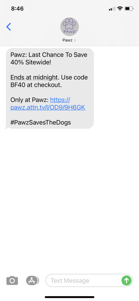 PAWZ Text Message Marketing Example - 11.29.2020.PNG