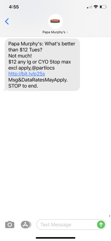 Papa Murphy's Text Message Marketing Example - 11.24.2020.PNG
