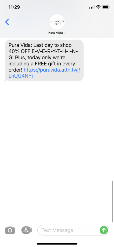 Pura Vida Text Message Marketing Example - 11.27.2020.PNG