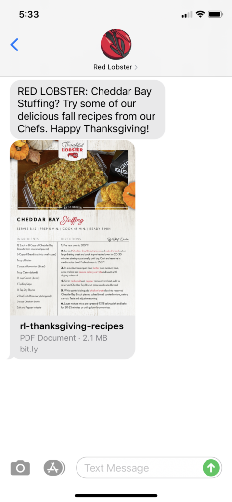 Red Lobster Text Message Marketing Example - 11.23.2020.PNG