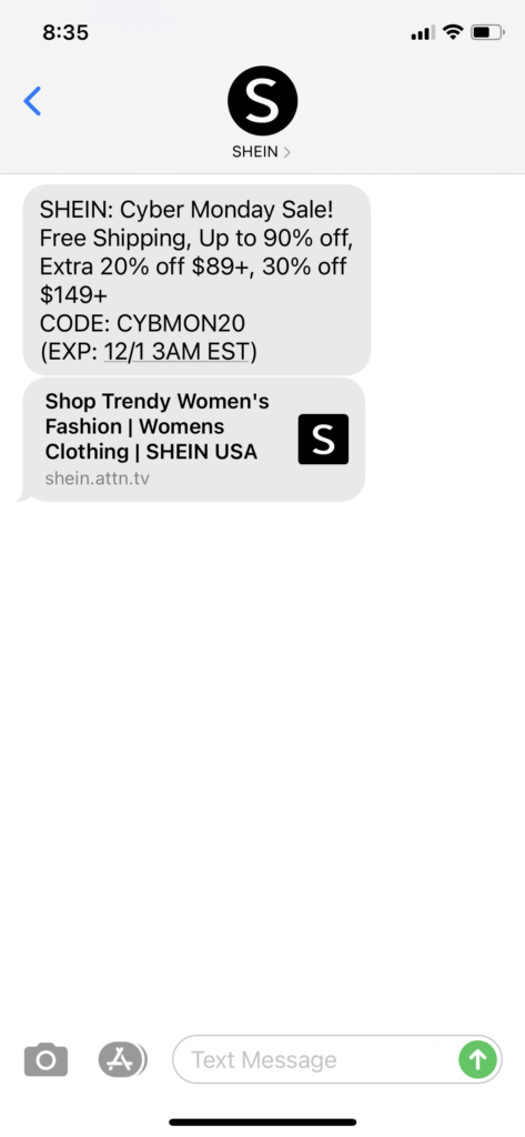 SHEIN Text Message Marketing Example - 11.30.2020.PNG