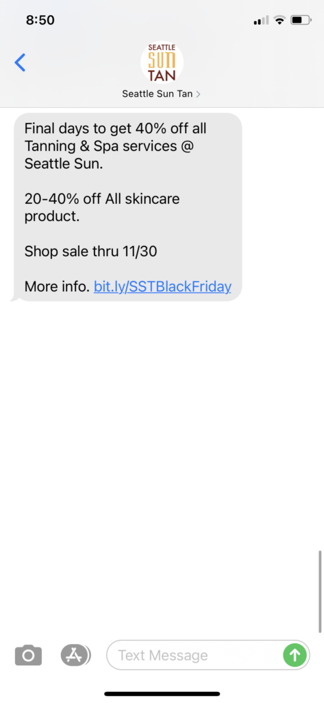 Seattle Sun Tan Text Message Marketing Example - 11.29.2020.PNG
