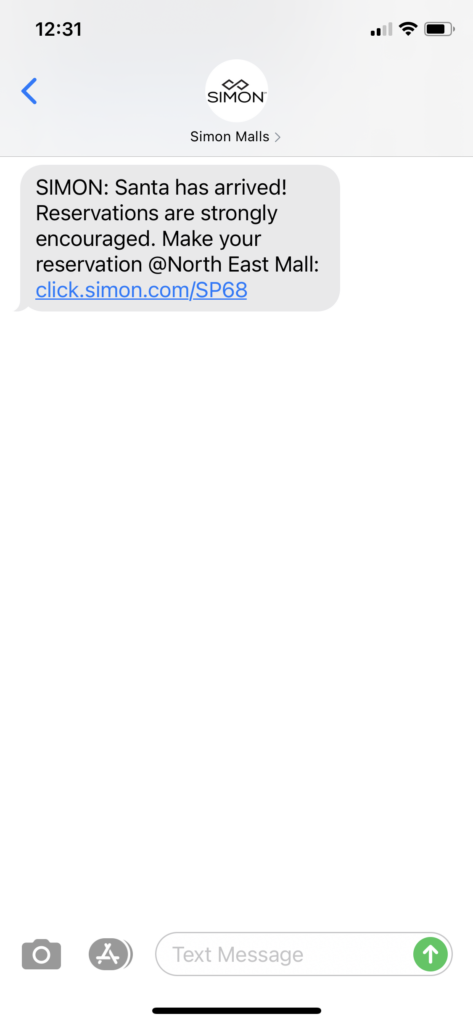 Simon Malls Text Message Marketing Example - 11.27.2020.PNG