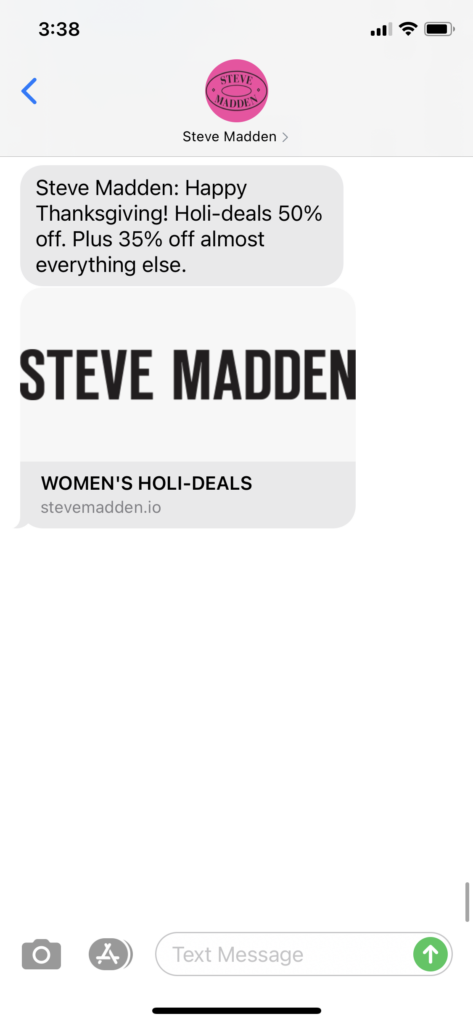 Steve Madden Text Message Marketing Example - 11.26.2020.PNG