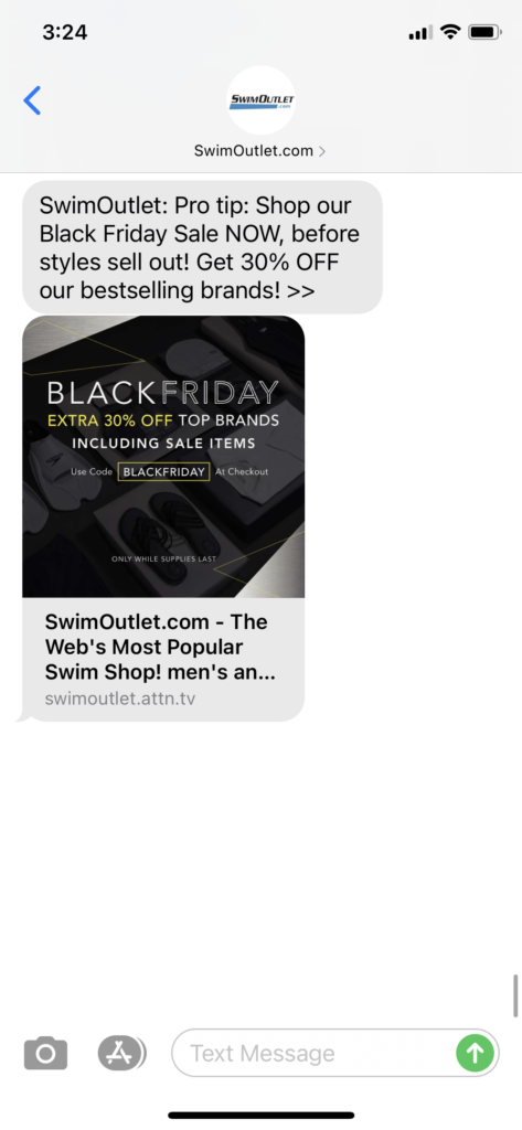 SwimOutlet.com Text Message Marketing Example - 11.26.2020.PNG