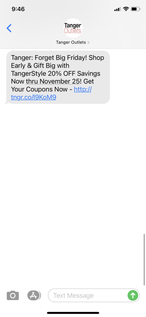 Tanger Outlets Text Message Marketing Example - 11.13.2020.PNG