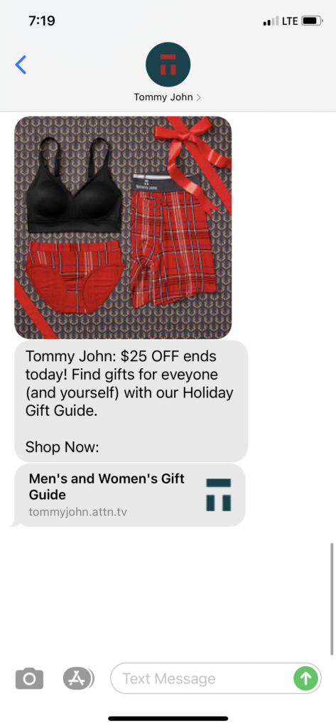 Tommy John Text Message Marketing Example - 11.19.2020.PNG