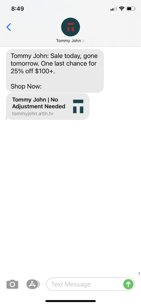 Tommy John Text Message Marketing Example - 11.29.2020.PNG