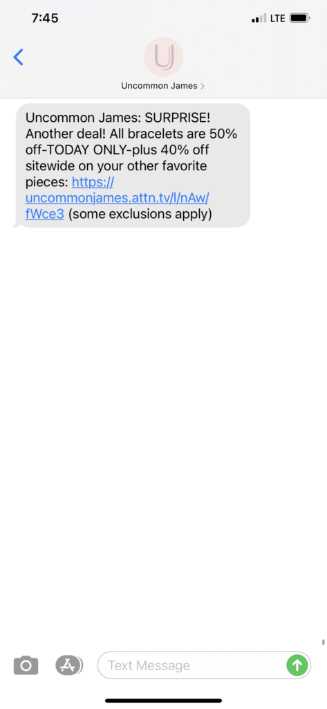 Uncommon James Text Message Marketing Example - 11.29.2020.PNG
