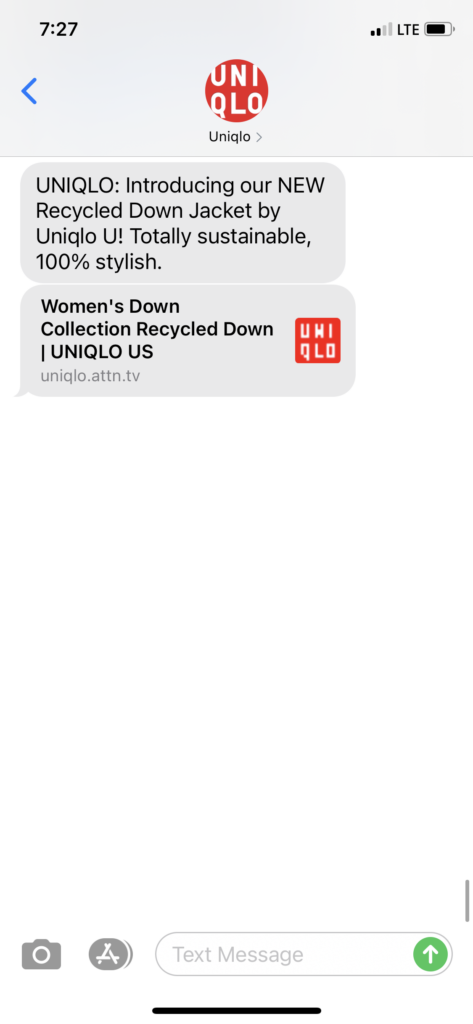 Uniqlo Text Message Marketing Example - 11.19.2020.PNG
