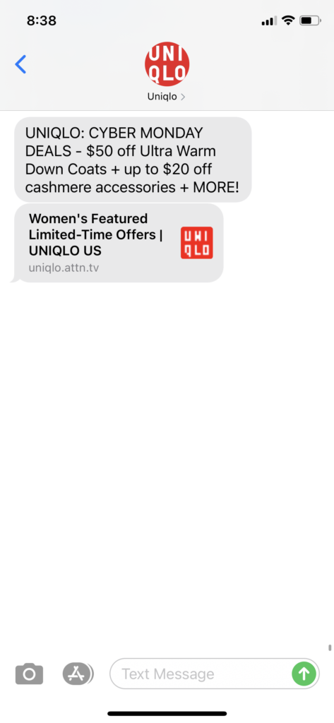Uniqlo Text Message Marketing Example - 11.30.2020.PNG