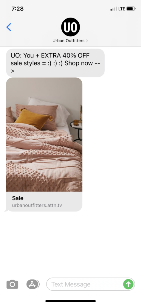 Urban Outfitters Text Message Marketing Example - 11.19.2020.PNG