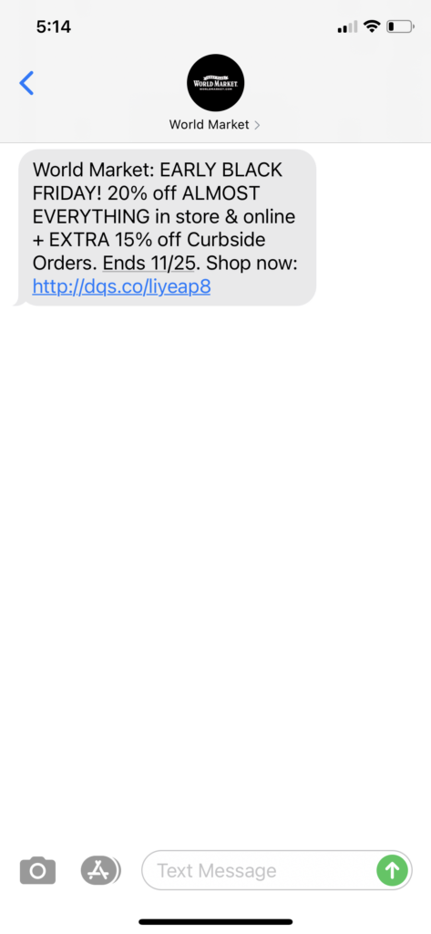 World Market Text Message Marketing Example - 11.17.2020.PNG