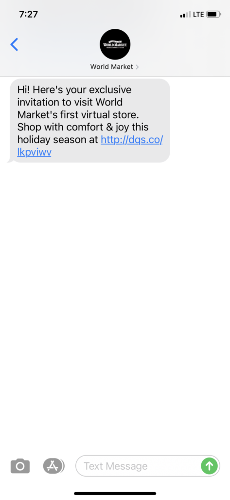 World Market Text Message Marketing Example - 11.19.2020.PNG