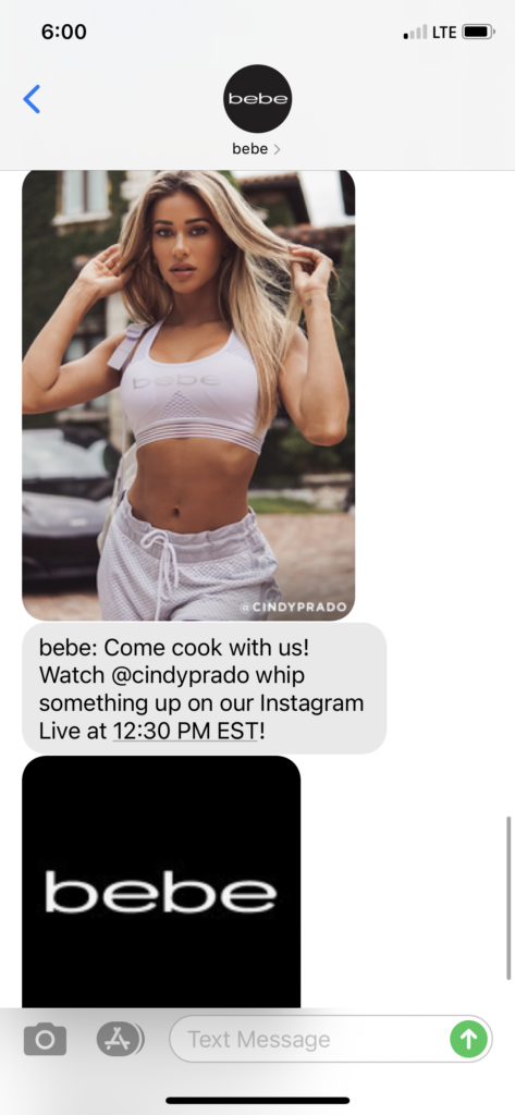 bebe Text Message Marketing Example - 11.21.2020.PNG
