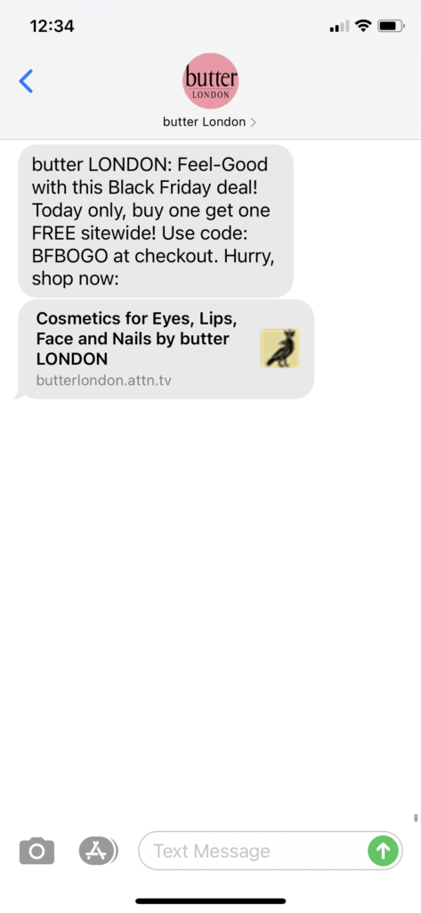 butter London Text Message Marketing Example - 11.27.2020.PNG