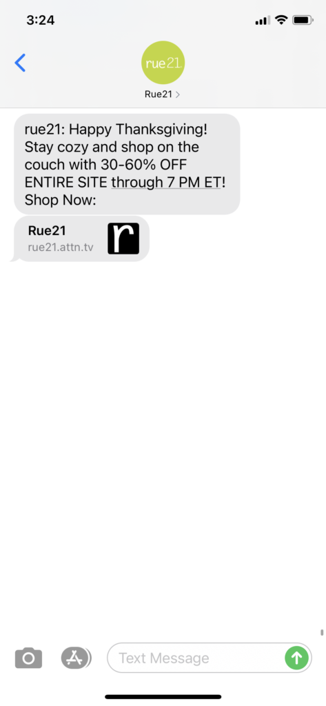 rue21 Text Message Marketing Example - 11.26.2020.PNG