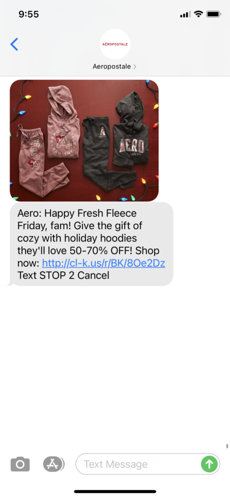 Aeropostale Text Message Marketing Example - 12.11.2020.PNG