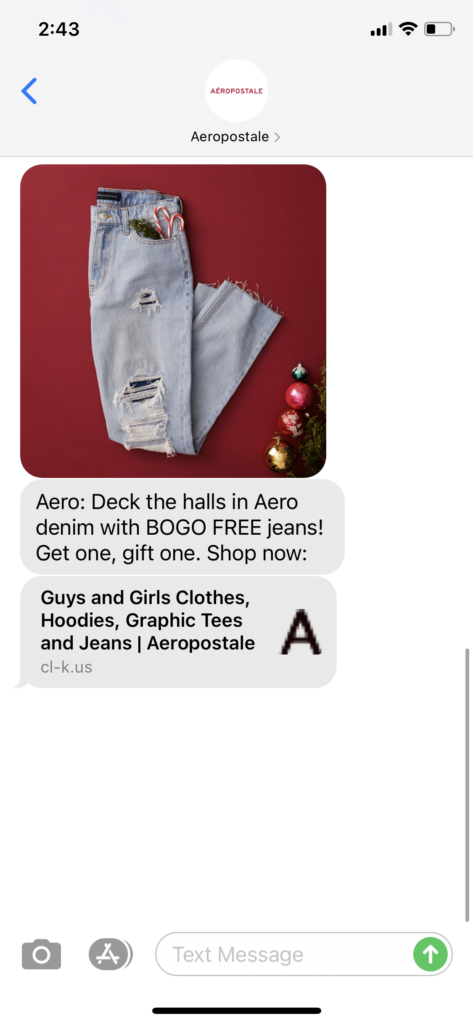 Aeropostale Text Message Marketing Example - 12.15.2020.PNG