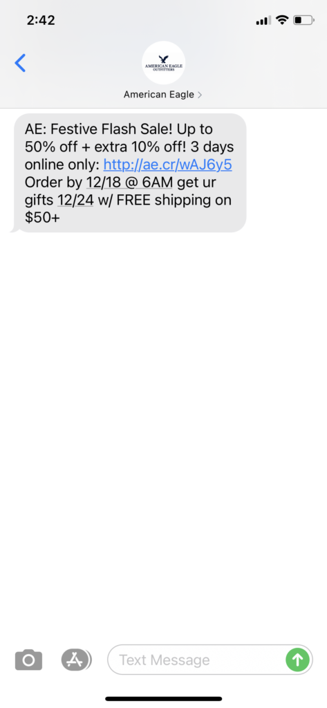 American Eagle Text Message Marketing Example - 12.15.2020.PNG