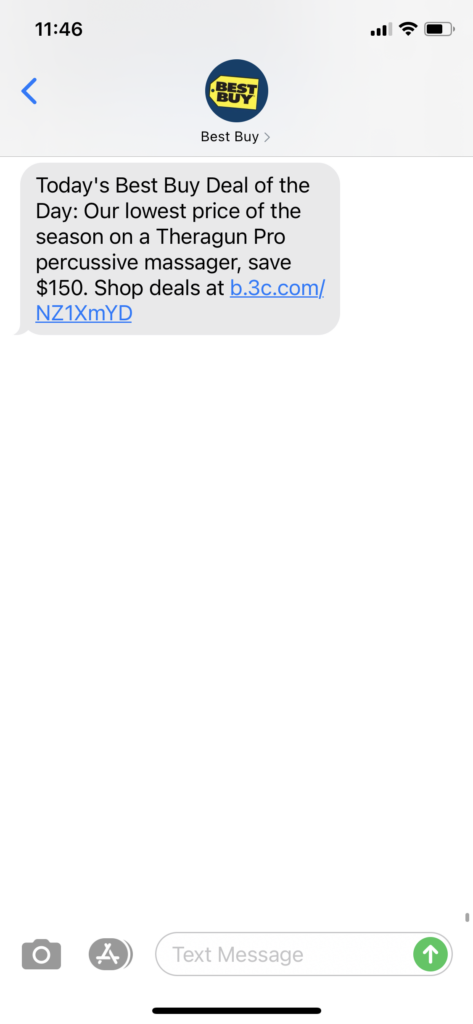 Best Buy Text Message Marketing Example - 12.26.2020