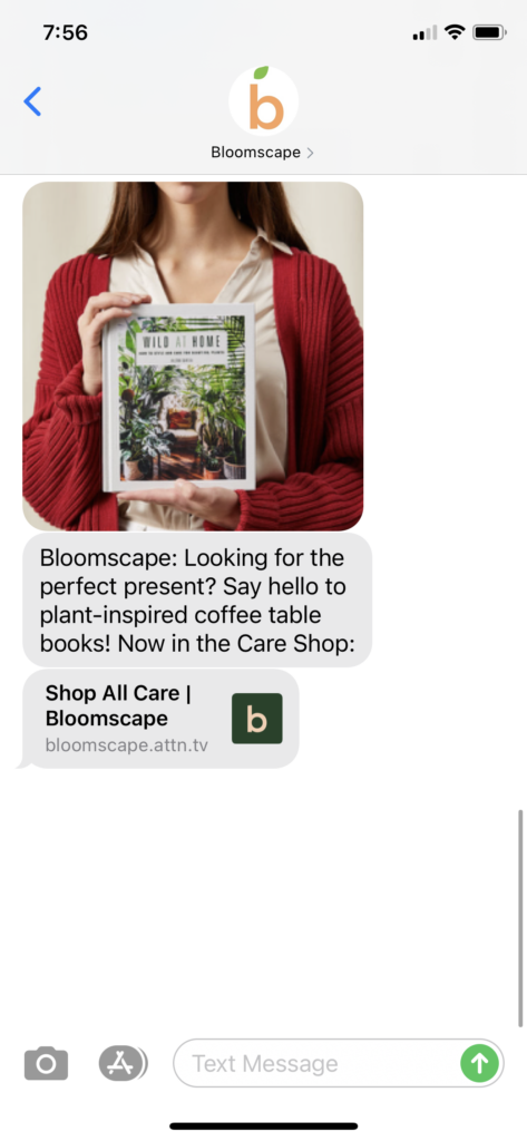 Bloomscape Text Message Marketing Example - 12.8.2020.PNG