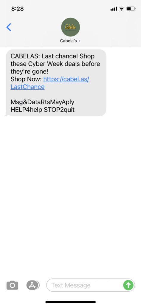 Cabela's Text Message Marketing Example - 12.4.2020.PNG