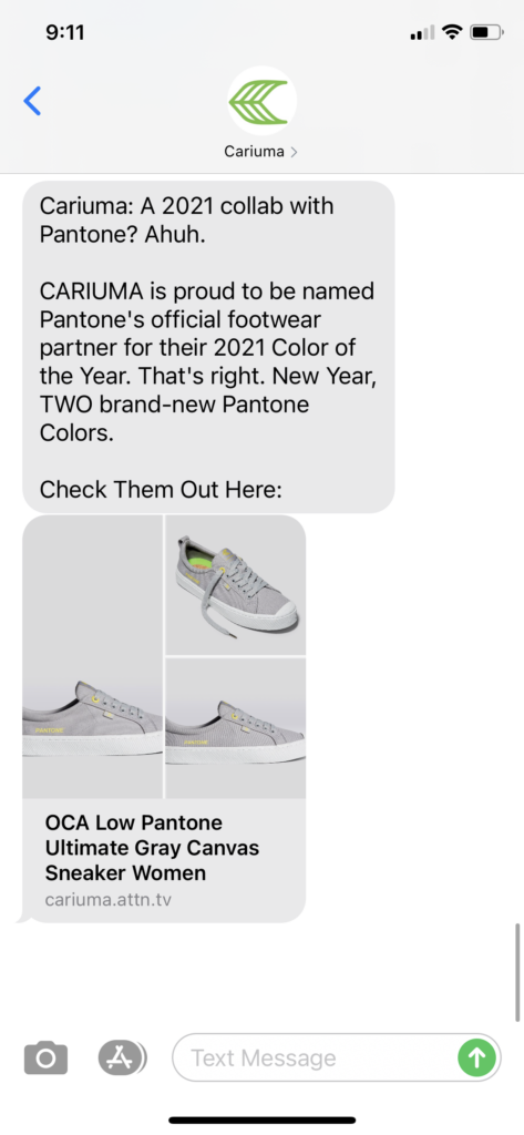 Cariuma Text Message Marketing Example - 12.14.2020.PNG