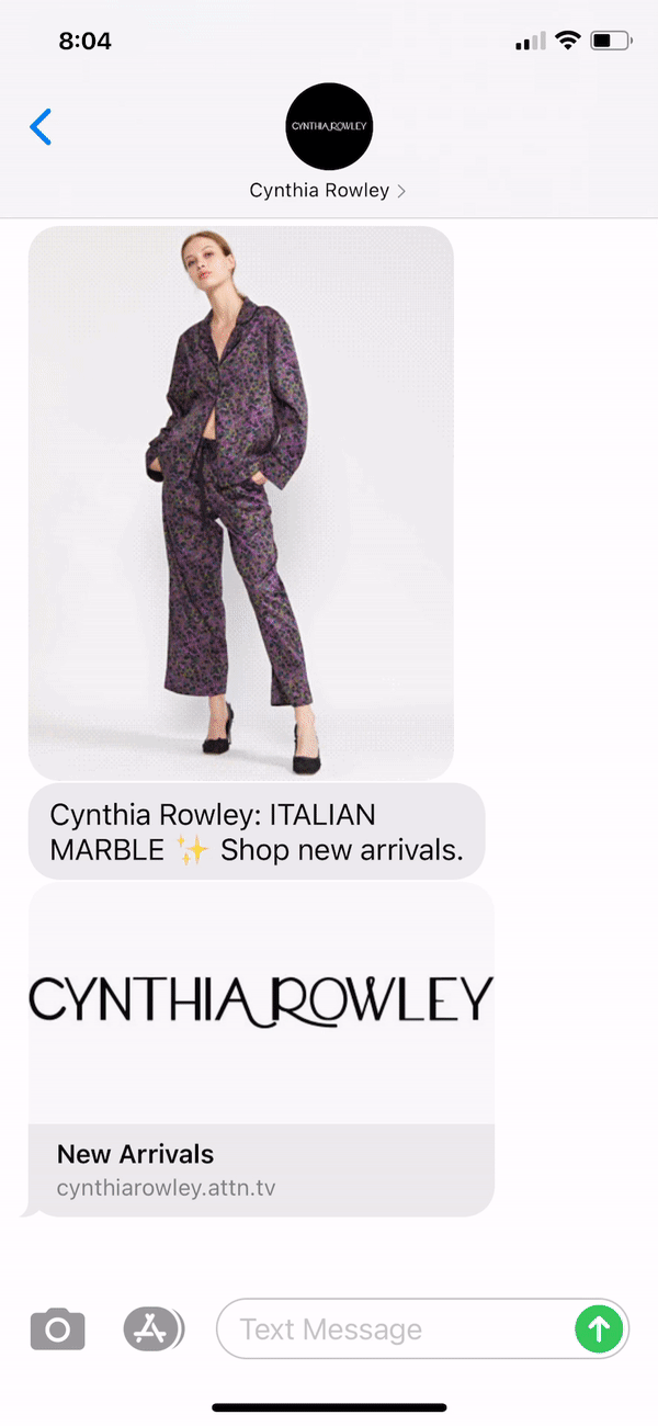 Cynthia Rowley Text Message Marketing Example - 11.16.2020.gif