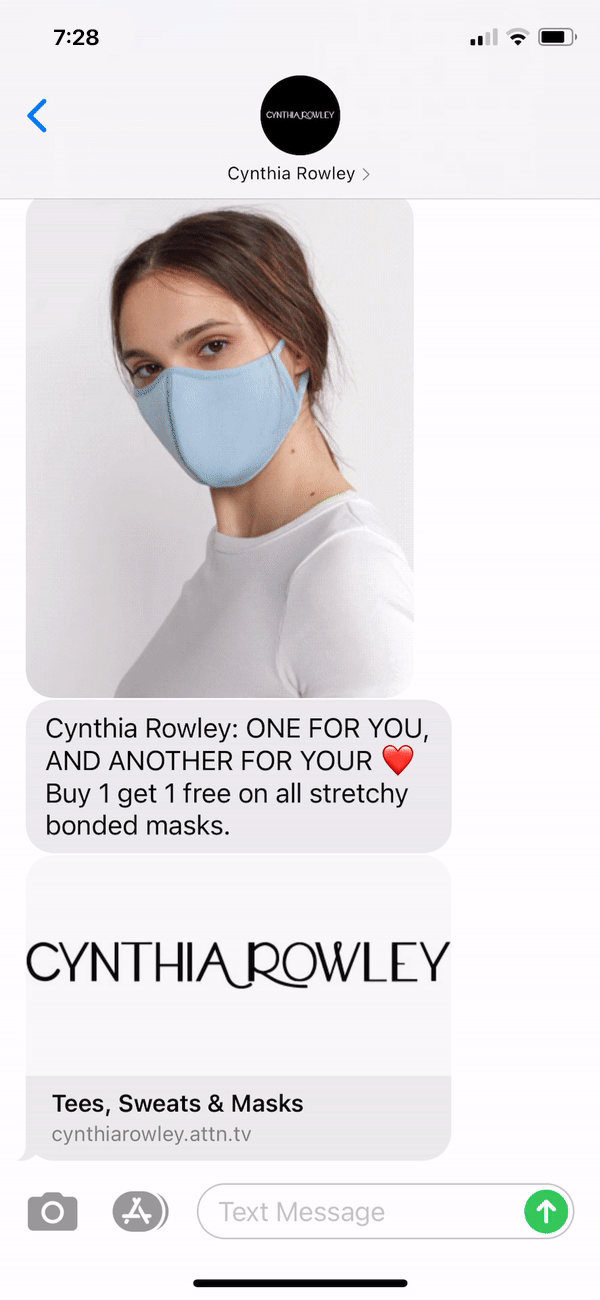 Cynthia Rowley Text Message Marketing Example - 11.19.2020.gif