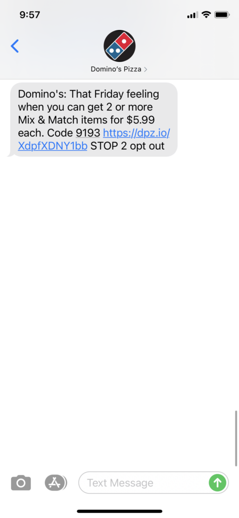 Domino's Pizza Text Message Marketing Example - 12.11.2020.PNG