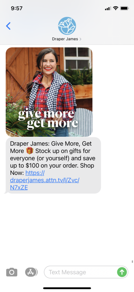Draper James Text Message Marketing Example - 12.11.2020.PNG
