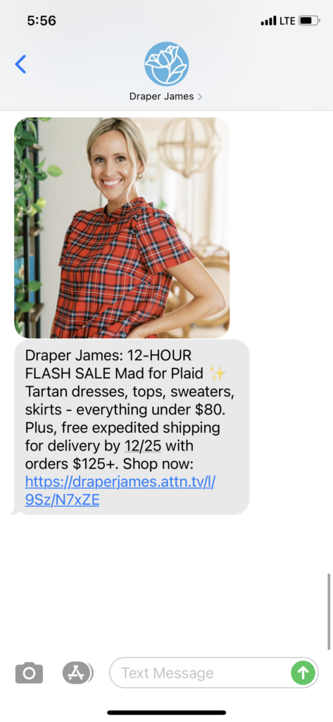 Draper James Text Message Marketing Example - 12.17.2020.PNG